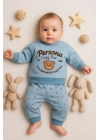 Persona Bear Nakışlı % 100 Pamuk 2li Erkek Bebek Takım