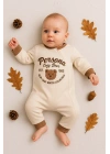 Persona Bear Nakışlı % 100 Pamuk Erkek Bebek Tulum