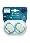 Philips Avent Ultra Air Night Karanlıkta Parlar Gece Emziği 6-18 ay Erkek SCF376/13