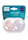 Philips Avent Ultra Soft Yumuşak 2li Emzik 0-6 Ay - Kız SCF091/09