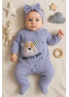 Pretty Dog Nakışlı Bandanalı % 100 Pamuk Kız Bebek Tulumu
