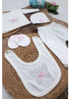Sema Baby 5 Parça Hastane Çıkışı Zıbın Seti 0-3 Ay - Pink Butterfly