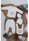 Sema Baby 5 Parça Hastane Çıkışı Zıbın Seti 0-3 Ay - Princess