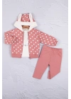 Tavşan Kulaklı Puanlı 3lü Kız Bebek Takım