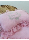 Yenidoğan Sahra Taç Nakışlı Trilüks 2li Alt Açma Seti Pembe