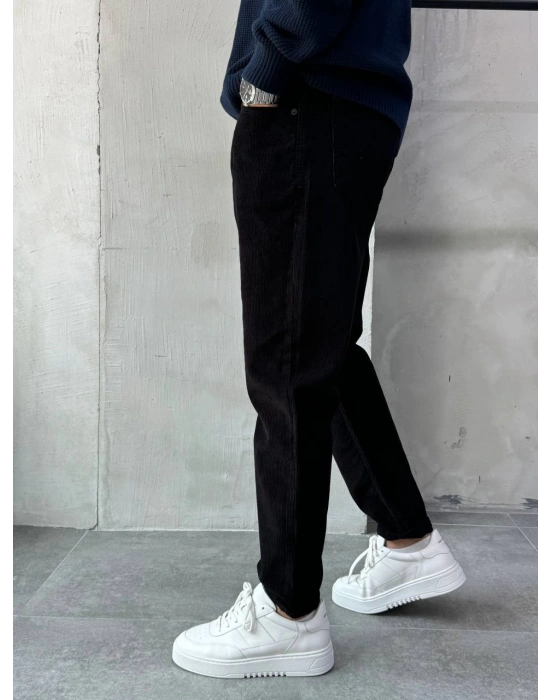 Boyfriend Kadife Pantolon Siyah