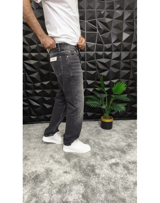 Dikiş Detaylı Antrasit Baggy Jean