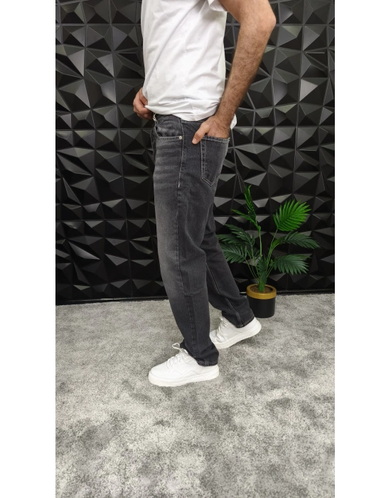 Dikiş Detaylı Antrasit Baggy Jean