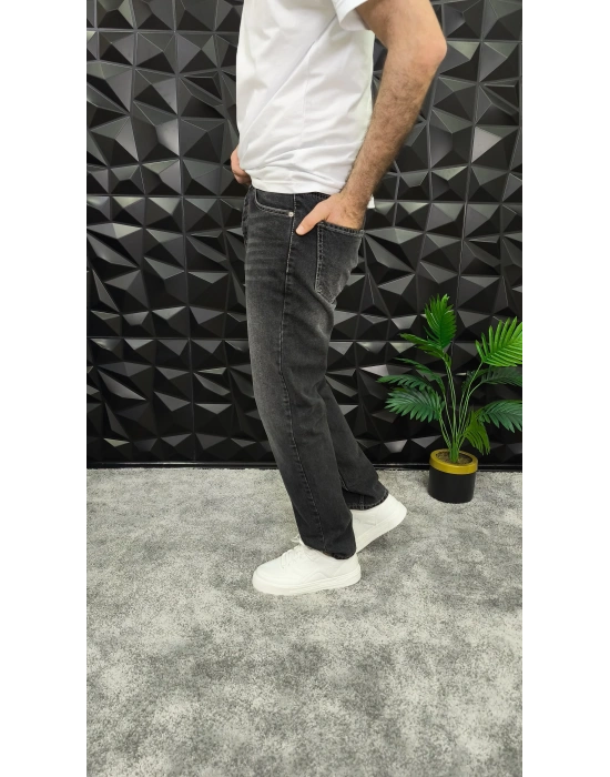 Dikiş Detaylı Füme Baggy Jean