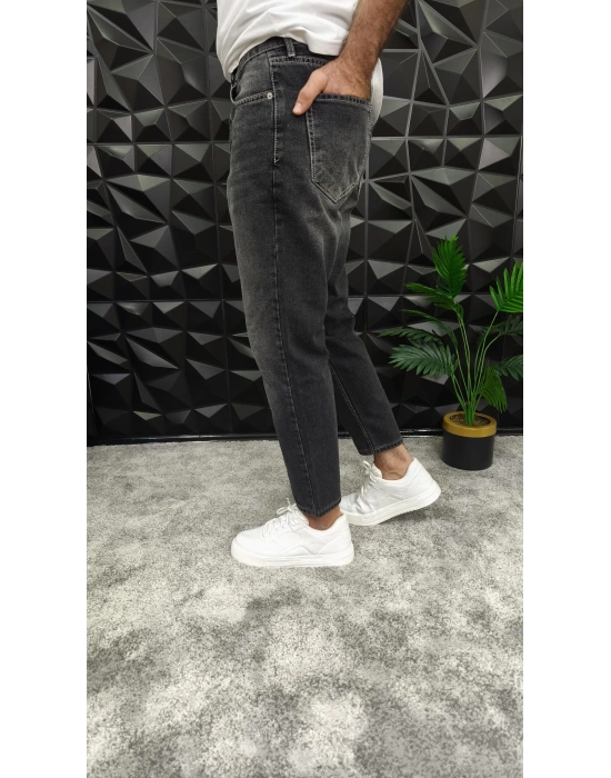 Dikiş Detaylı Füme Boyfriend Jean