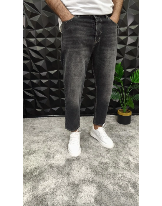 Dikiş Detaylı Füme Boyfriend Jean