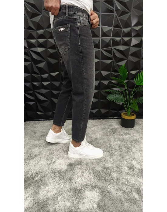 Dikiş Detaylı Füme Boyfriend Jean