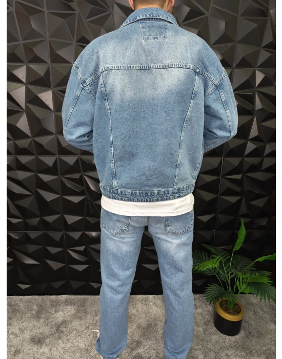 Mavi Yıkamalı Kot Ceket