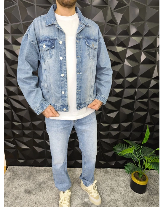 Mavi Yıkamalı Kot Ceket