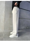 Baggy Kalıp Kadife Pantolon Ekru