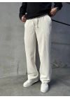 Baggy Kalıp Kadife Pantolon Ekru