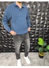 Basic Polo Yaka Triko İndigo