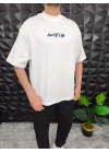 Beyaz Ace Of Life süzene Nakışlı Oversize T-Shirt