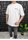 Beyaz Losting Memory Nakışlı Oversize T-shirt