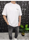 Beyaz Losting Memory Nakışlı Oversize T-shirt