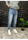 Çizik Detaylı Mavi Boyfriend Jean