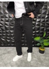 Dikiş Detaylı Siyah Basic Baggy Jean
