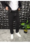Dikiş Detaylı Siyah Basic Baggy Jean