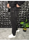 Dikiş Detaylı Siyah Basic Baggy Jean
