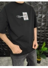 Expectation Nakışlı Patchli Oversize T-Shirt Siyah