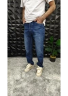 Lacivert Yıkamalı Baggy Jean