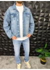 Mavi Yıkamalı Kot Ceket