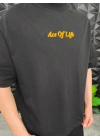 Siyah Ace Of Life süzene Nakışlı Oversize T-Shirt