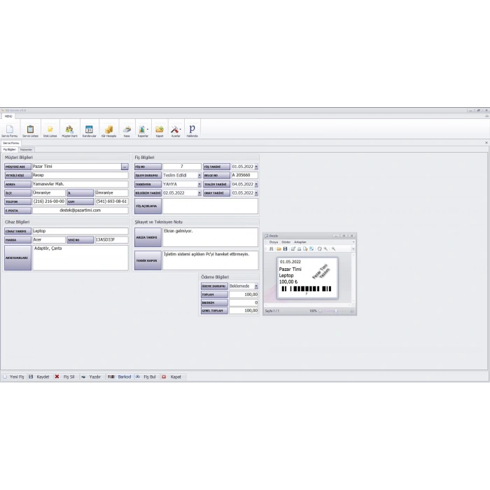 Ak Servis Web - Online Servis Takip Programı