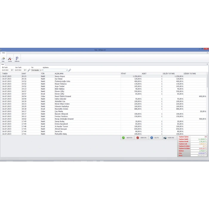 Ak Kasa - Kasa Defteri Programı