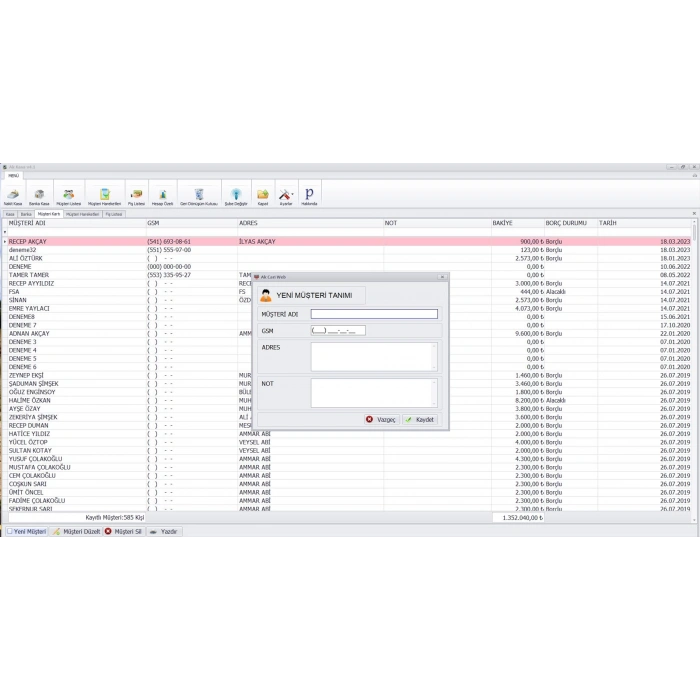 Ak Cari Web - Online Cari Takip Programı