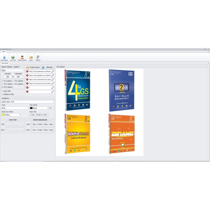 Ak Resim - Pazaryeri Resim Birleştirme Programı