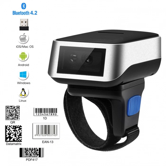 Ptbarkod Bluetooth Yüzük Barkod Okuyucu 2D