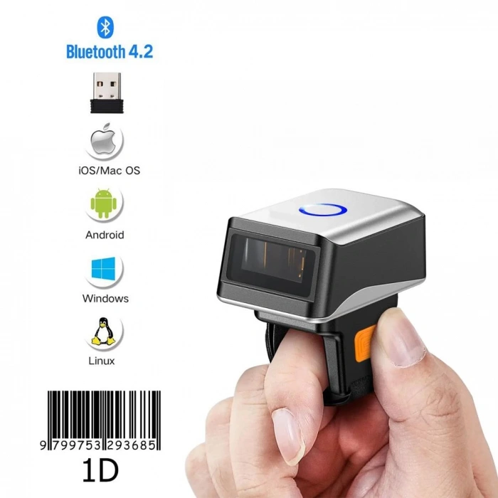 Ptbarkod Yhd Bluetooth Yüzük Barkod Okuyucu 1D