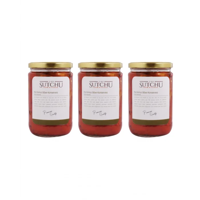 3 ADET X ODUN ATEŞİNDE KÖZ KAPYA KIRMIZI BİBER (TATLI) 660cc