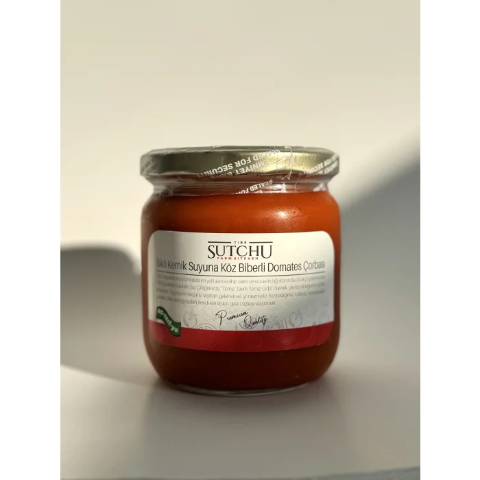 KÖZ BİBERLİ DOMATES ÇORBASI ( ilikli kemik suyuna ) // 425 ccc