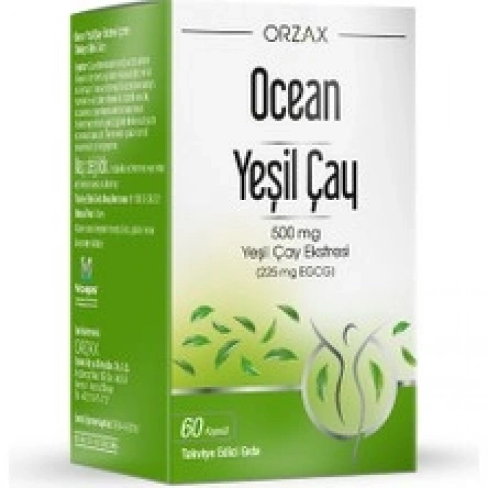 OCEAN YESIL CAY EKSTRESI ICEREN TAKVIYE EDICI GIDA 500 mg 60 kapsül