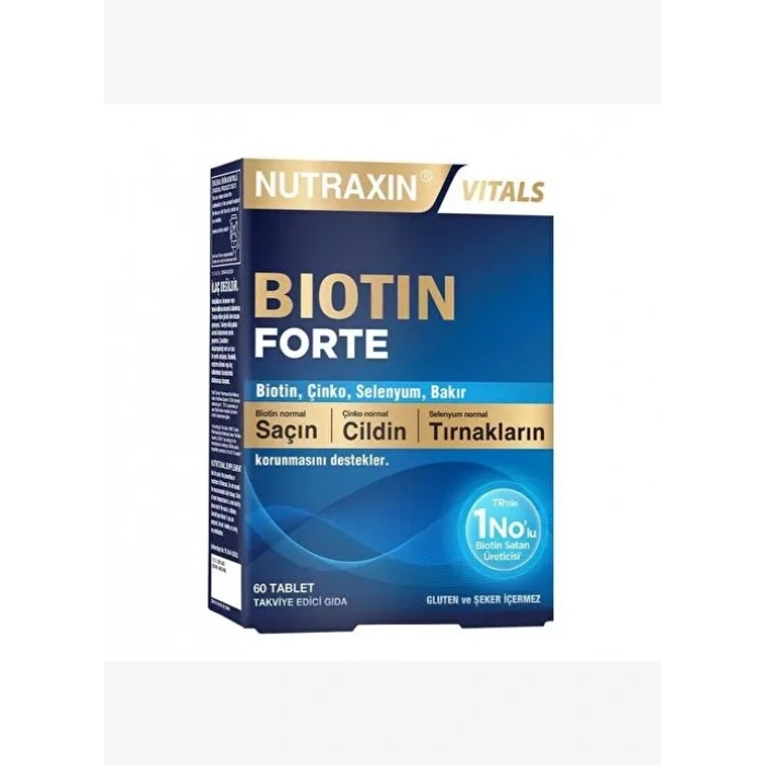 NUTRAXIN BIOTIN FORTE TAKVIYE EDICI GIDA  60 tablet