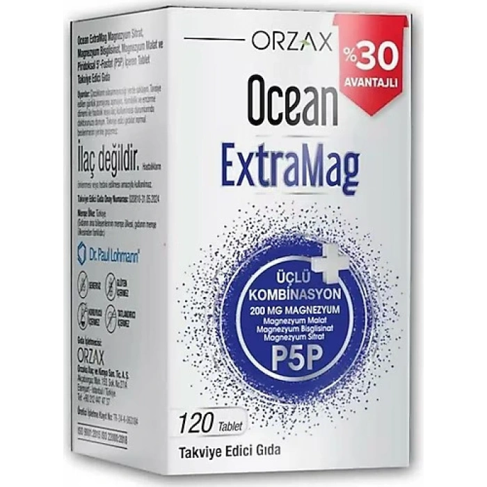 OCEAN EXTRAMAG TAKVIYE EDICI GIDA TABLET 120 tablet