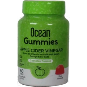 OCEAN GUMMIES APPLE CIDER VINEGAR TAKVIYE EDICI GIDA CIGNENEBILIR JEL 60 jel