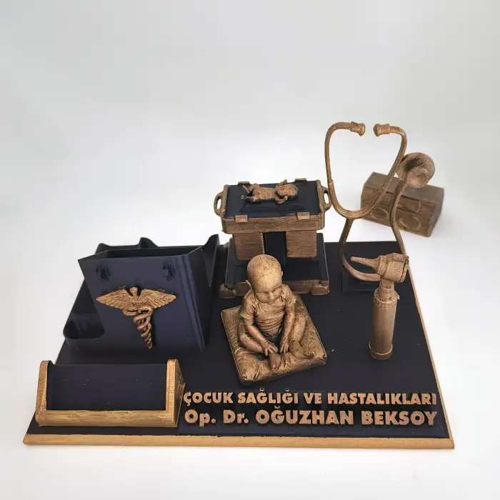 Kişiye Özel Çocuk Hastalıkları Doktoru Masa İsimliği ve Kartvizitlik