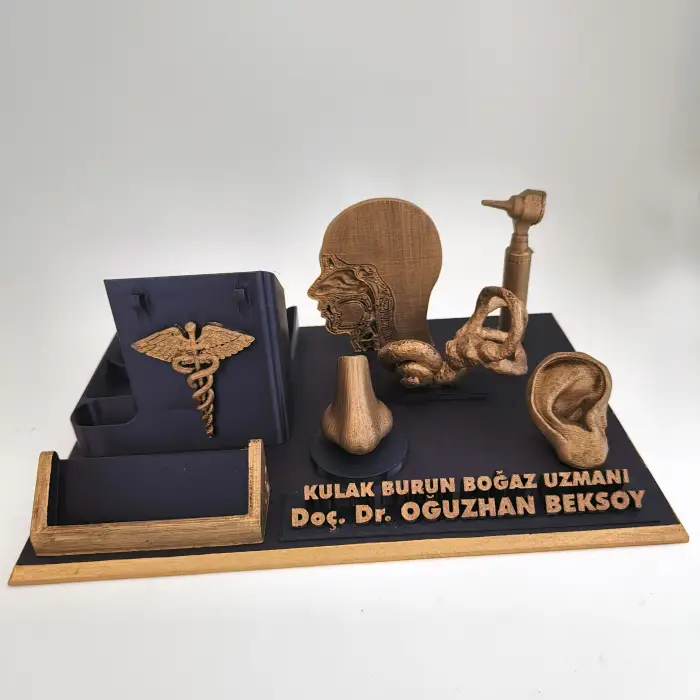 Kişiye Özel KBB Uzmanı Masa İsimliği ve Kartvizitlik