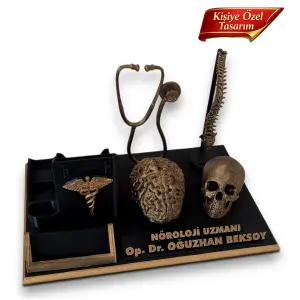Nöroloji Uzmanı Masa İsimliği – Kişiye Özel Doktor Ofis Hediyesi