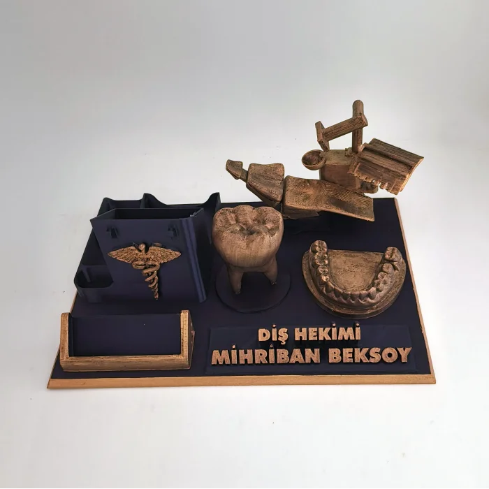 Kişiye Özel Diş Hekimi Masa İsimliği ve Kartvizitlik