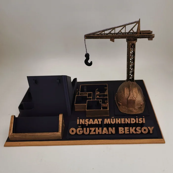 Kişiye Özel İnşaat Mühendisi Masa İsimliği ve Kartvizitlik