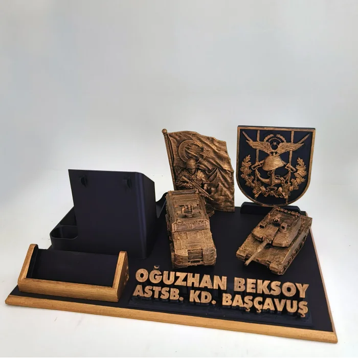 Kişiye Özel Askeri Personel Masa İsimliği ve Kartvizitlik